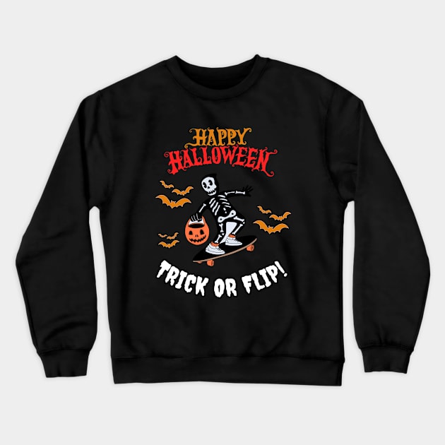 Trick or Flip! Skate Crewneck Sweatshirt by Chrislkf